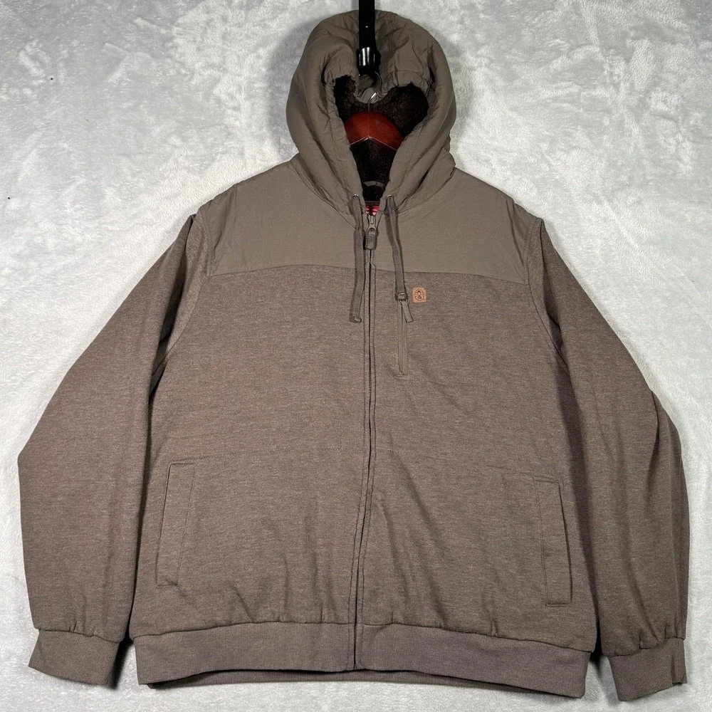 Coleman Jacket Mens‎ 2XL Brown Sherpa Lined Hooded Full Zip Outdoor